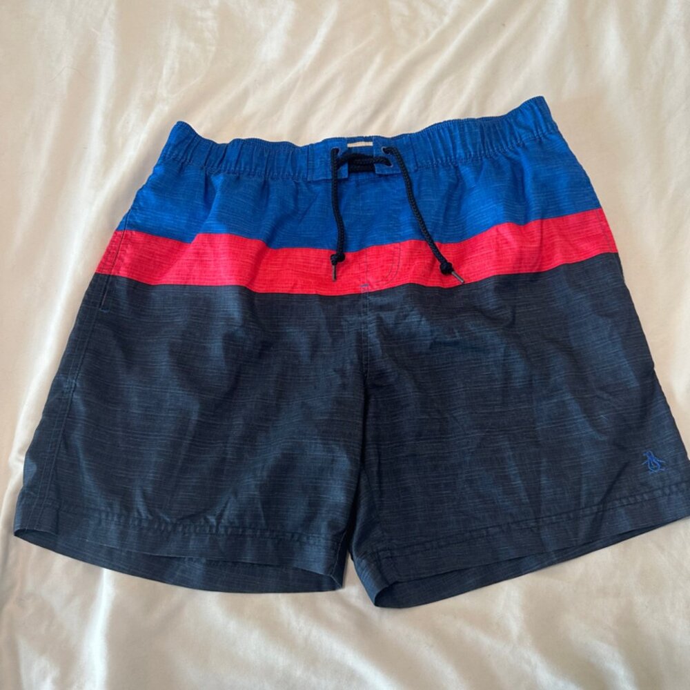 MENS Penguin Block Swim SHORTS ( TURKISH SEA)US MENS SIZE L